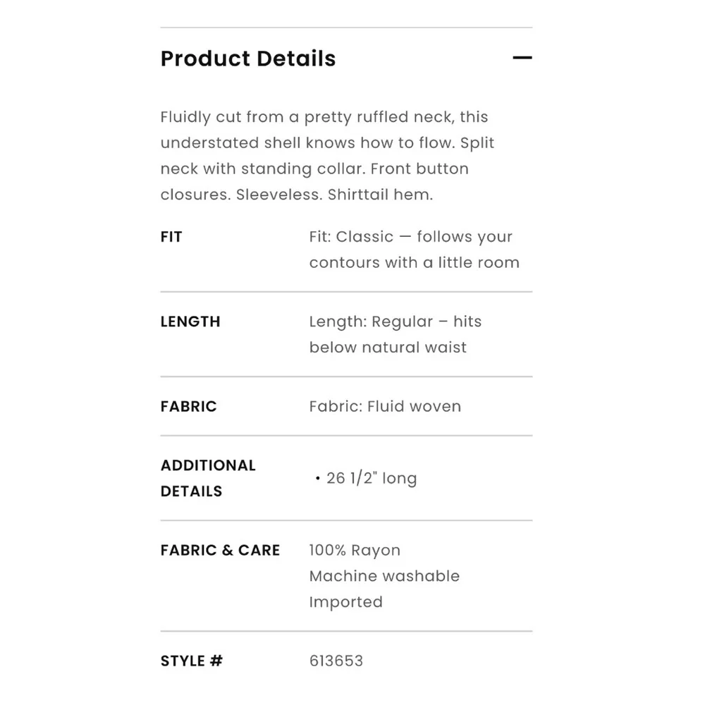 LOFT Ruffle Neck Shell - Picture 4 of 13